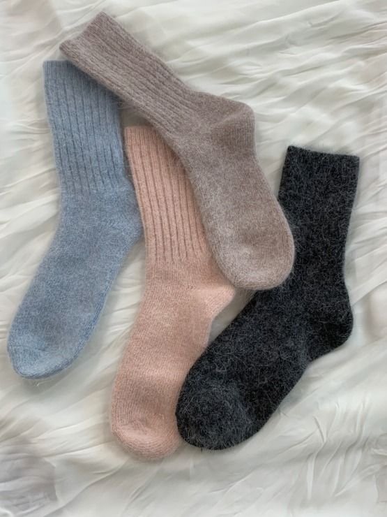 {핑크 당일출고} angora socks - 4colors