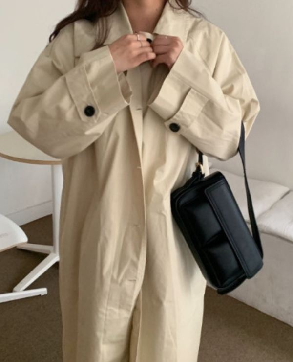 Single button trench coat
